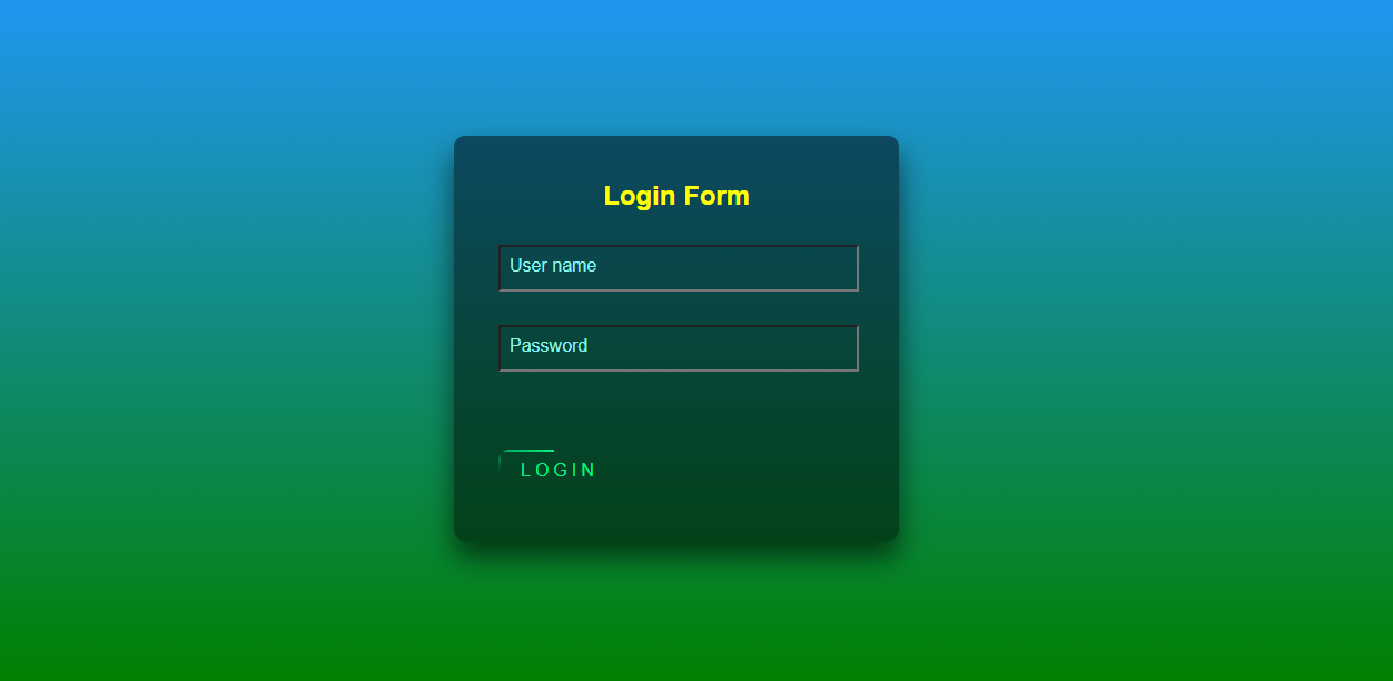 form in html and css