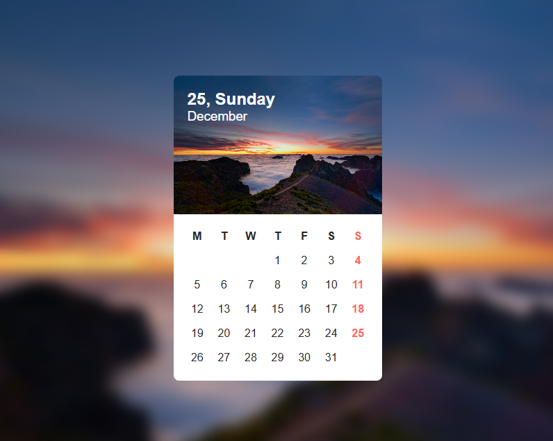 Calendars html