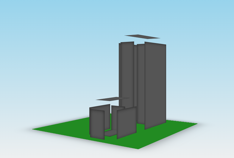3D City - Two Buildings
