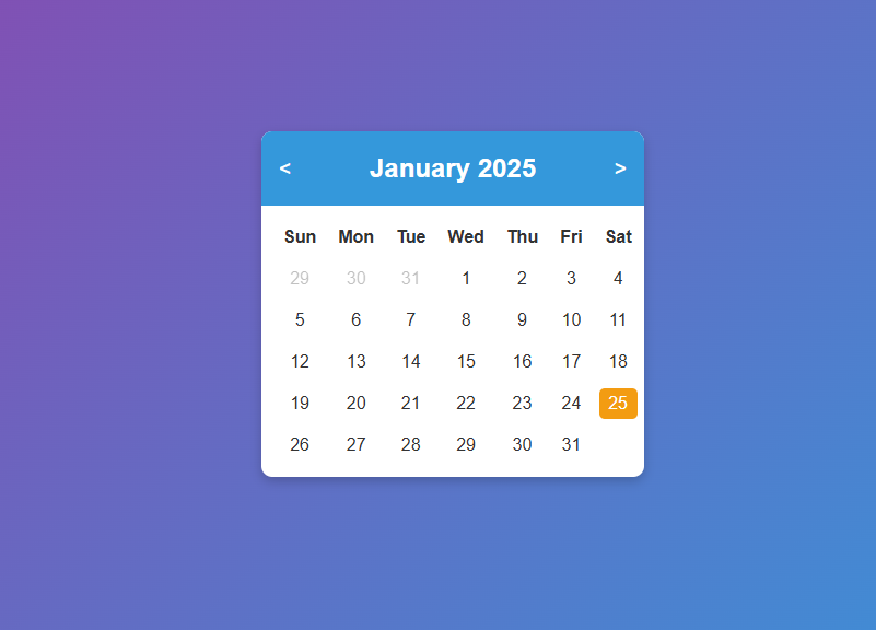 Custom Animated Calendar